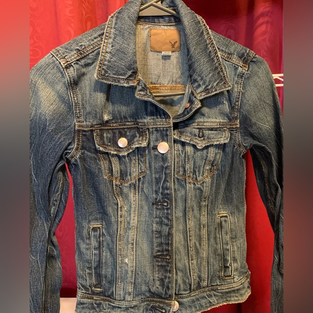 👖American Eagle Outfitters XS Denim Jacket excellent condition dark blue